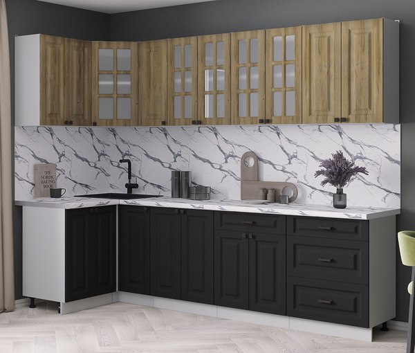 Кухонный гарнитур Интерлиния Мила Деко 1.2x2.7