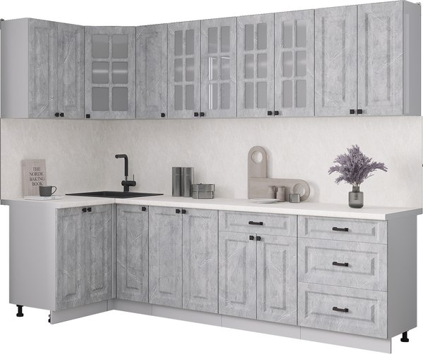 Кухонный гарнитур Интерлиния Мила Деко 1.2x2.7 - фото