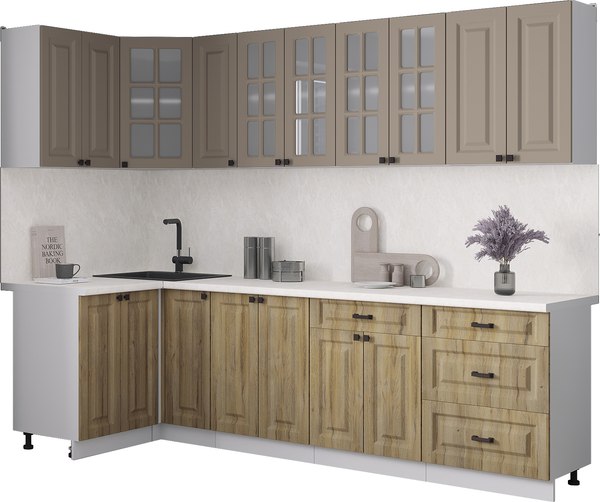 Кухонный гарнитур Интерлиния Мила Деко 1.2x2.7 - фото