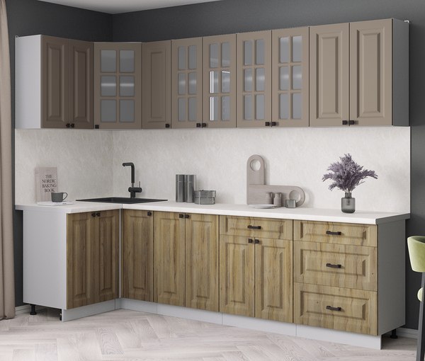 Кухонный гарнитур Интерлиния Мила Деко 1.2x2.7