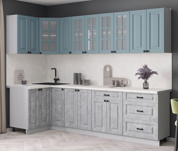 Кухонный гарнитур Интерлиния Мила Деко 1.2x2.7