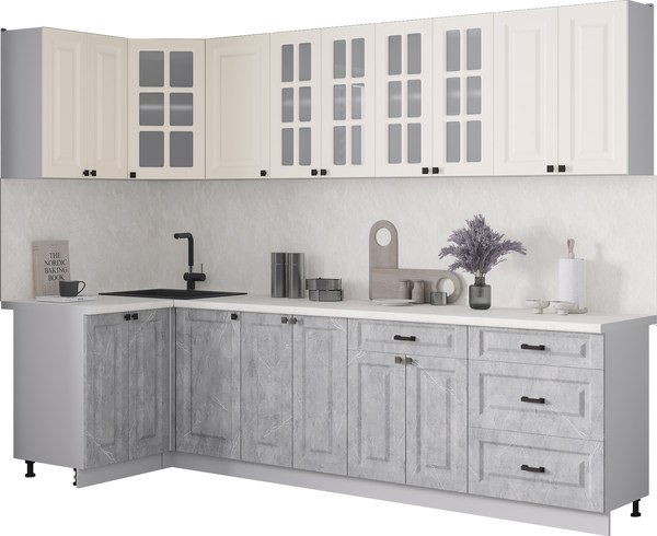 Кухонный гарнитур Интерлиния Мила Деко 1.2x2.8 - фото