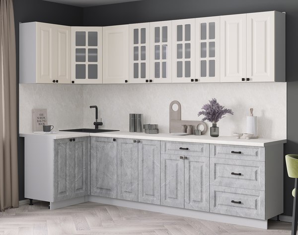 Кухонный гарнитур Интерлиния Мила Деко 1.2x2.8