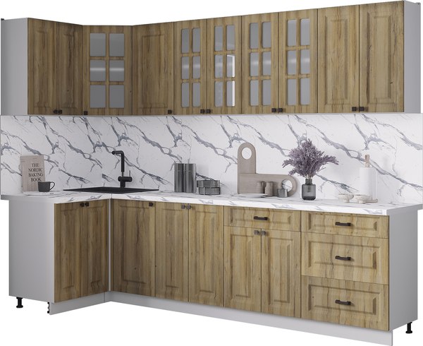 Кухонный гарнитур Интерлиния Мила Деко 1.2x2.8 - фото