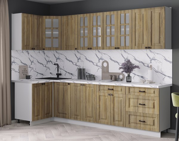 Кухонный гарнитур Интерлиния Мила Деко 1.2x2.8