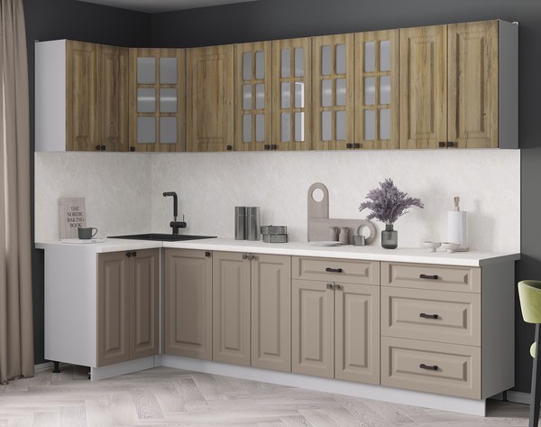 Кухонный гарнитур Интерлиния Мила Деко 1.2x2.8