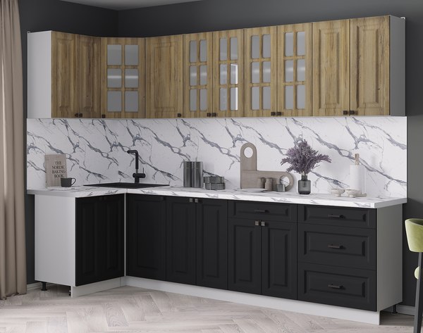 Кухонный гарнитур Интерлиния Мила Деко 1.2x2.8