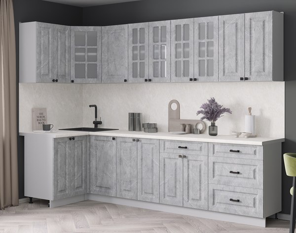 Кухонный гарнитур Интерлиния Мила Деко 1.2x2.8