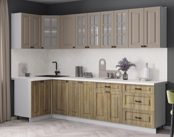 Кухонный гарнитур Интерлиния Мила Деко 1.2x2.8