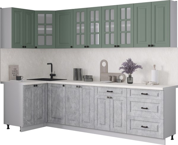 Кухонный гарнитур Интерлиния Мила Деко 1.2x2.8 - фото