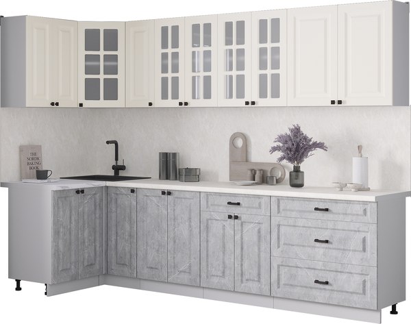 Кухонный гарнитур Интерлиния Мила Деко 1.2x2.9 - фото