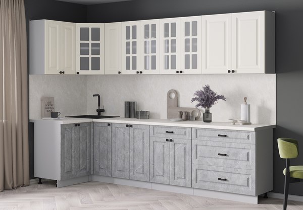 Кухонный гарнитур Интерлиния Мила Деко 1.2x2.9