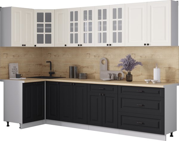 Кухонный гарнитур Интерлиния Мила Деко 1.2x2.9 - фото