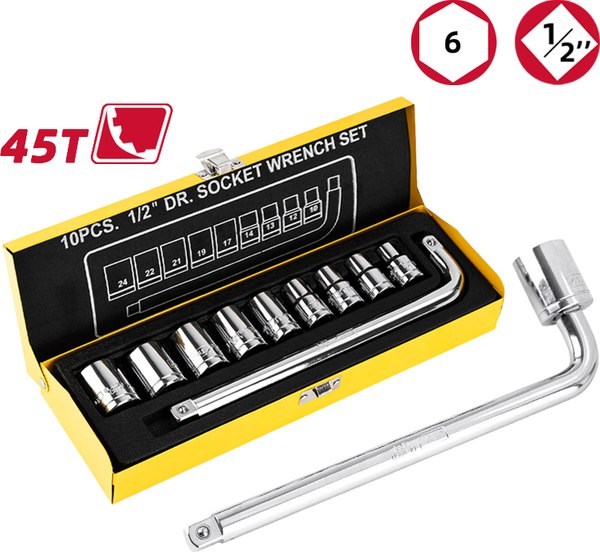 Набор головок слесарных Deli EDL2010T