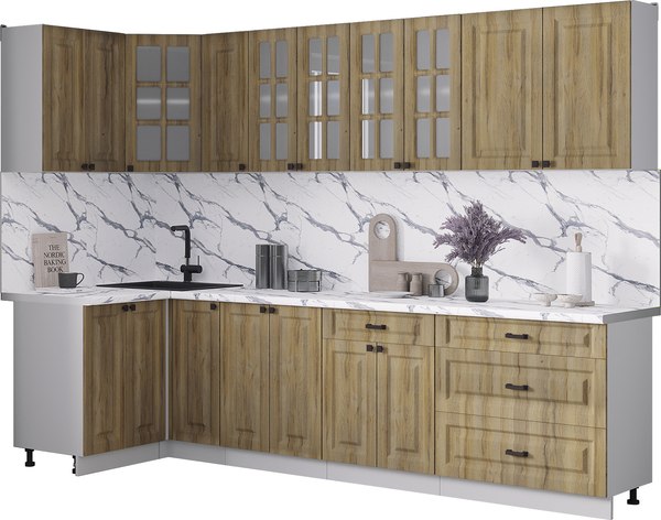 Кухонный гарнитур Интерлиния Мила Деко 1.2x2.9 - фото