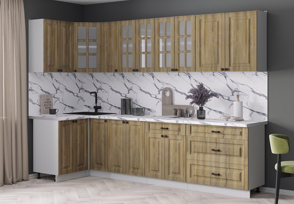 Кухонный гарнитур Интерлиния Мила Деко 1.2x2.9