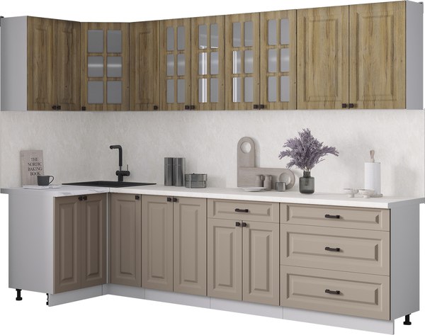 Кухонный гарнитур Интерлиния Мила Деко 1.2x2.9 - фото