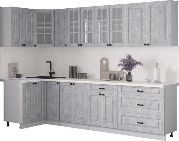 Кухонный гарнитур Интерлиния Мила Деко 1.2x2.9 - фото