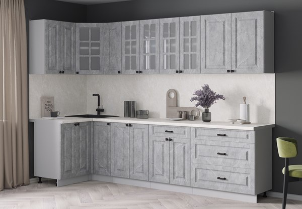 Кухонный гарнитур Интерлиния Мила Деко 1.2x2.9