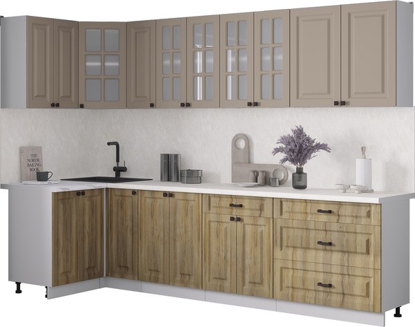 Кухонный гарнитур Интерлиния Мила Деко 1.2x2.9 - фото