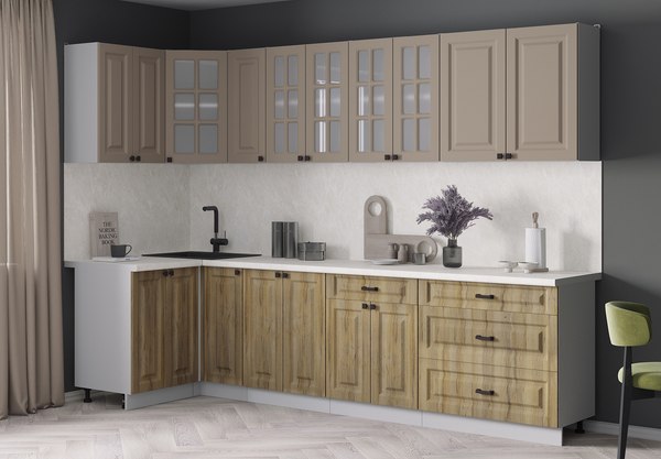 Кухонный гарнитур Интерлиния Мила Деко 1.2x2.9