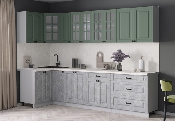 Кухонный гарнитур Интерлиния Мила Деко 1.2x2.9