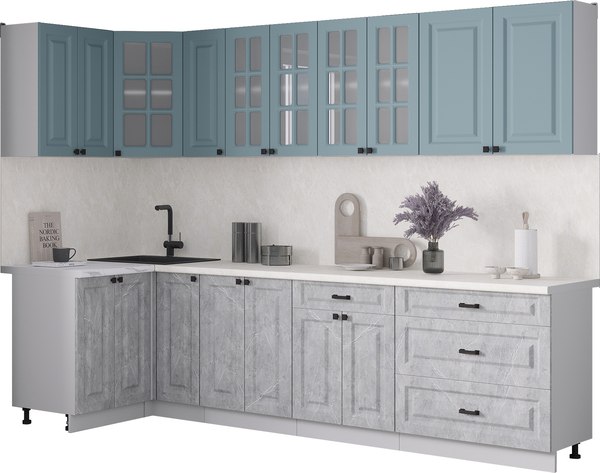 Кухонный гарнитур Интерлиния Мила Деко 1.2x2.9 - фото