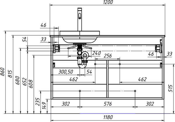 Тумба под умывальник Belux Luna НП 120-03 К