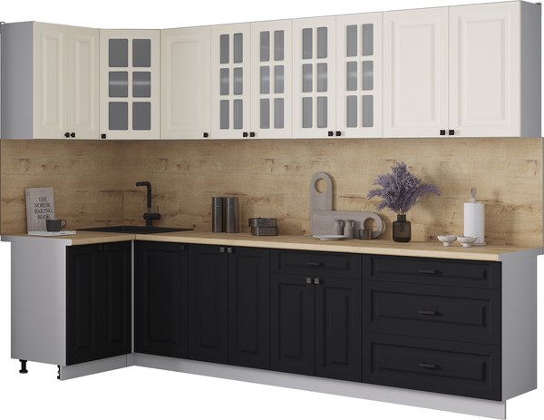 Кухонный гарнитур Интерлиния Мила Деко 1.2x3.0 - фото