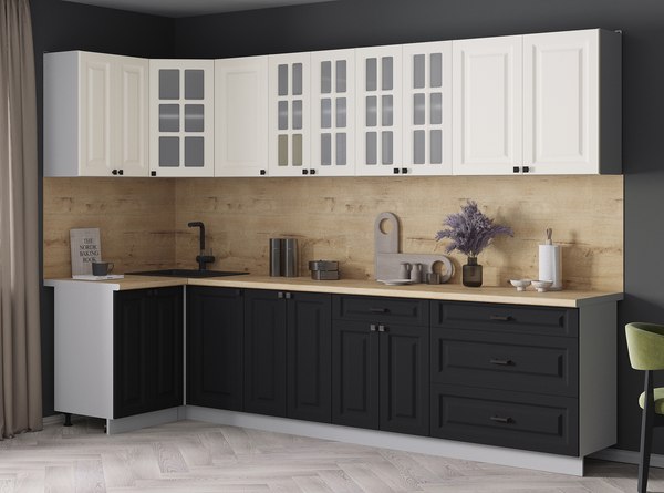 Кухонный гарнитур Интерлиния Мила Деко 1.2x3.0