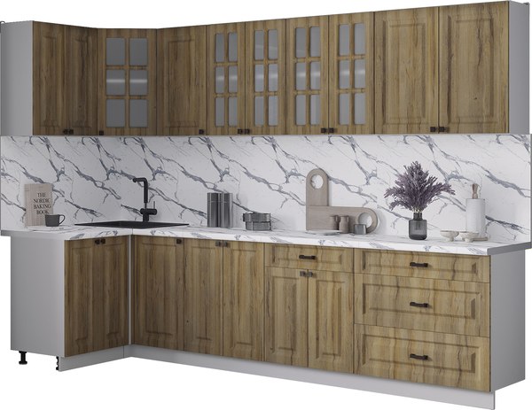 Кухонный гарнитур Интерлиния Мила Деко 1.2x3.0 - фото