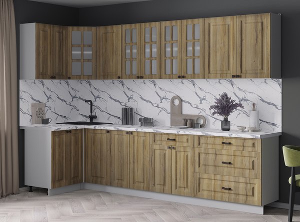 Кухонный гарнитур Интерлиния Мила Деко 1.2x3.0