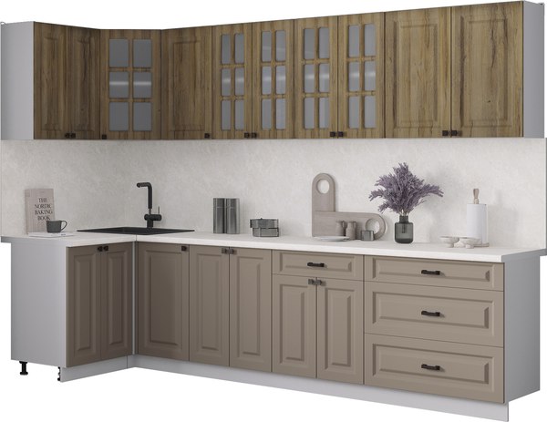 Кухонный гарнитур Интерлиния Мила Деко 1.2x3.0 - фото