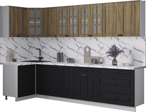 Кухонный гарнитур Интерлиния Мила Деко 1.2x3.0 - фото