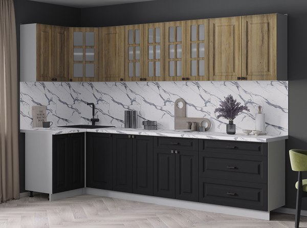 Кухонный гарнитур Интерлиния Мила Деко 1.2x3.0