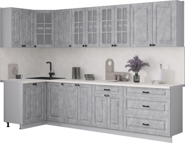 Кухонный гарнитур Интерлиния Мила Деко 1.2x3.0 - фото