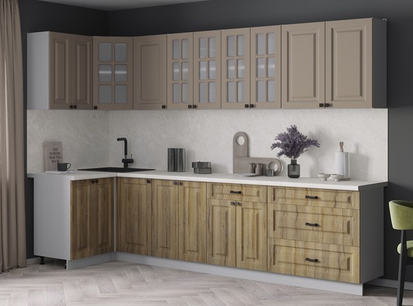 Кухонный гарнитур Интерлиния Мила Деко 1.2x3.0