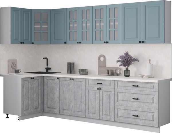 Кухонный гарнитур Интерлиния Мила Деко 1.2x3.0 - фото