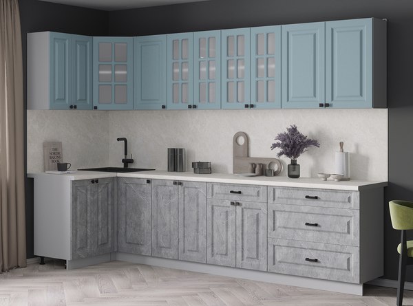 Кухонный гарнитур Интерлиния Мила Деко 1.2x3.0