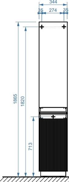 Шкаф-пенал для ванной Belux Базель П 35