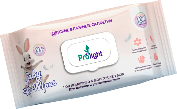 Влажные салфетки детские Prolight 100шт - фото