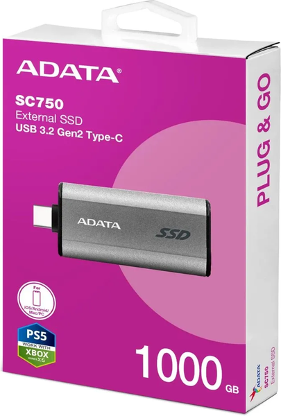 Внешний жесткий диск A-data SC750 1TB (SC750-1000G-CCBK)