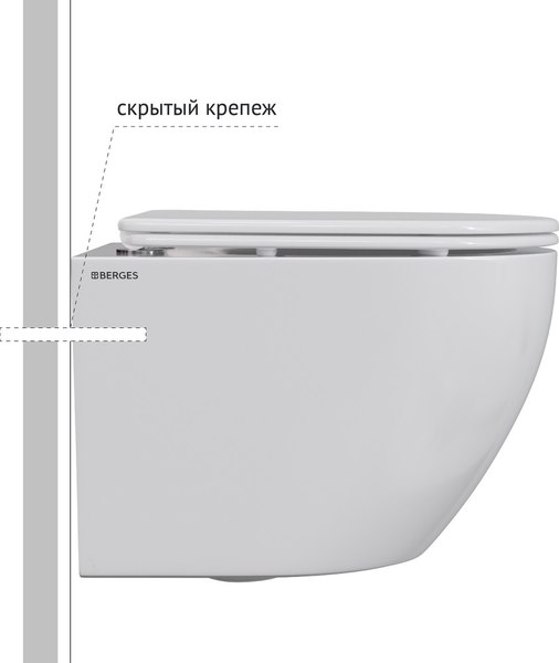 Унитаз подвесной Berges OKUS с сиденьем Slim SO