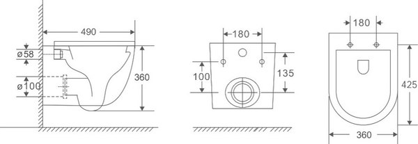 Унитаз подвесной Berges OKUS с сиденьем Slim SO