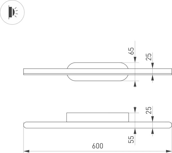 Бра Arlight SP-TENERO-S600x45-13W Warm3000 WH 120deg / 035718