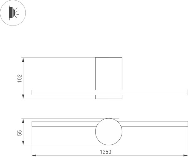Бра Arlight SP-VINCI-M-S1200x55-12W Day4000 BK 110deg / 036930