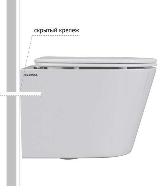 Унитаз подвесной Berges VITA c сиденьем Slim SO