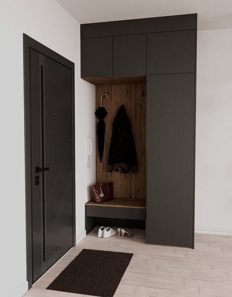 Секция в прихожую Рэйгрупп Рэй P245-B1-WK В1 (дуб веллингтон/кобальт)