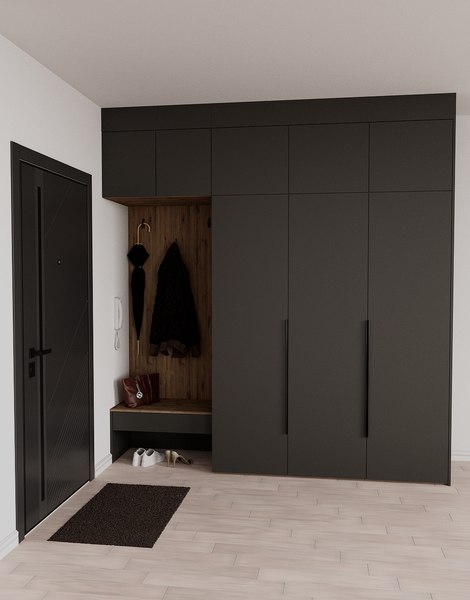 Секция в прихожую Рэйгрупп Рэй P245-B7-1-WK В7-1 (дуб веллингтон/кобальт)