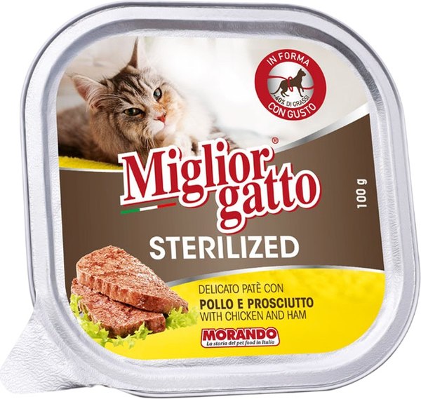 Влажный корм для кошек Miglior Gatto Sterilized Паштет курица с ветчиной - фото
